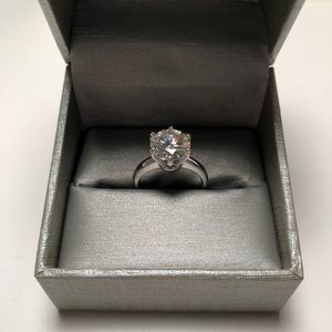3 CT MOISSANITE SILVER ENGAGEMENT RING SIZE 7